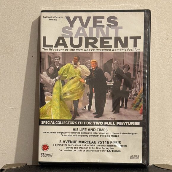 Yves St. Laurent, DVD,"His life and Times" &"5 Avenue Marceau",New,Sealed - Picture 1 of 4